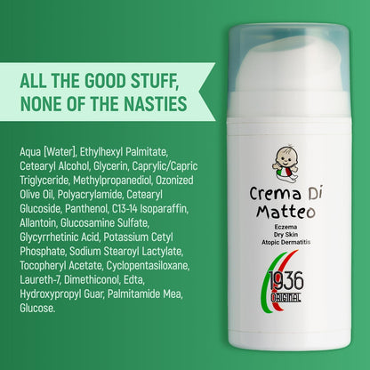 1936 Original Crema Di Matteo Cream, 100ml (Pack of 1) | Helps with Dermatitis, Eczema, Itchy Dry Skin | Baby, Kids, Adults