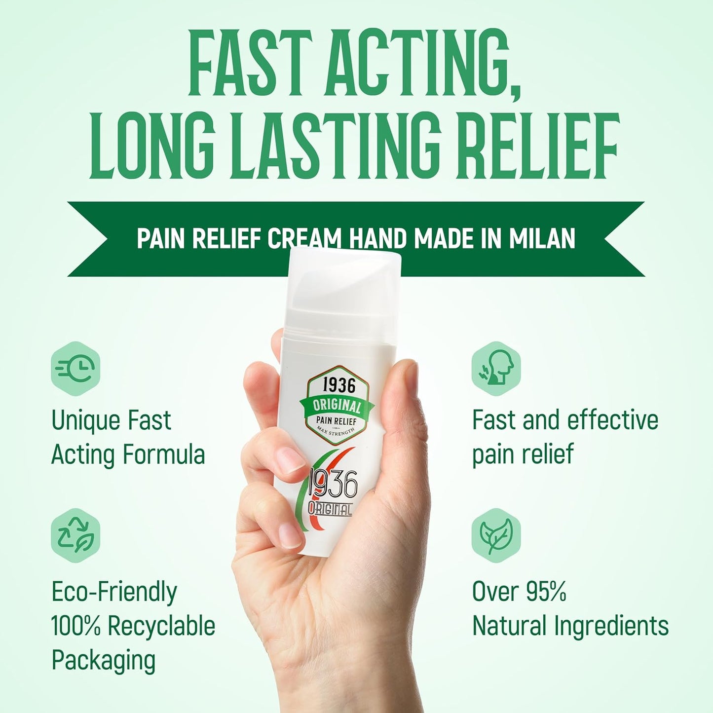 Original Pain Relief Cream. Joint Pain Relief Gel. Muscle Pain Relief. Knee, Back, Shoulder Pain Relief. 100ml  1936 Original