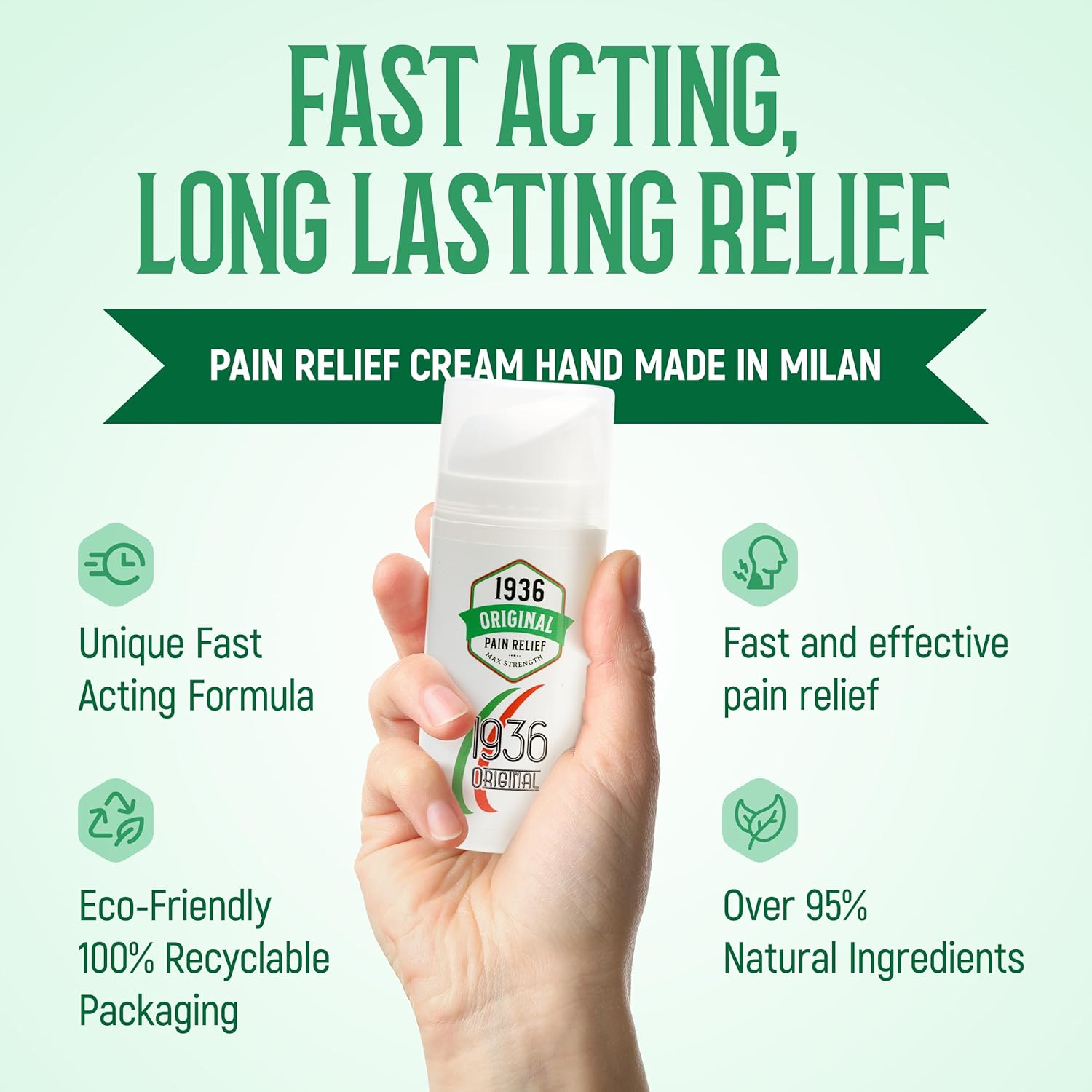 Original Pain Relief Cream. Joint Pain Relief Gel. Muscle Pain Relief. Knee, Back, Shoulder Pain Relief. 100ml  1936 Original