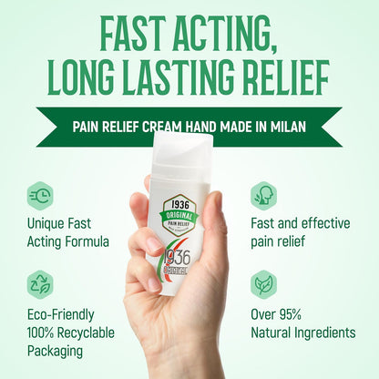 Original Pain Relief Cream. Joint Pain Relief Gel. Muscle Pain Relief. Knee, Back, Shoulder Pain Relief. 100ml  1936 Original